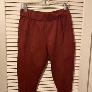 Faux suede skinny pants